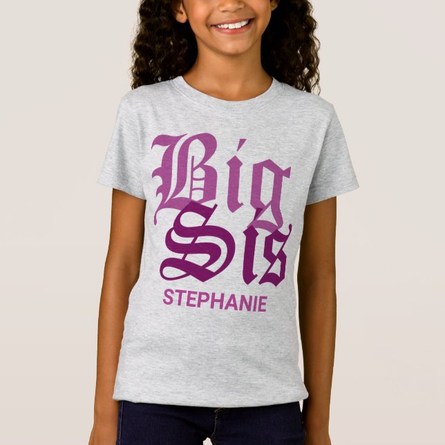 Camiseta Big Sis con nombre (Anverso)