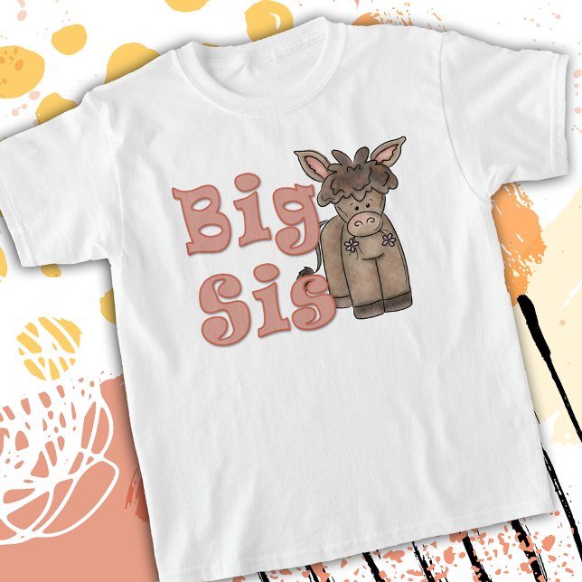 Camiseta Big Sis Cute Donkey Burro Kids (Subido por el creador)