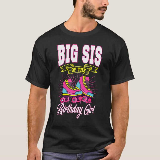 Camiseta Big Sis Del Chica De Cumpleaños Patinaje Sobre Pat (Anverso)