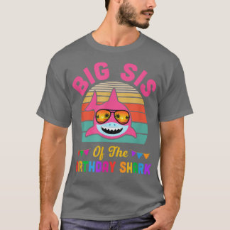 Camiseta Big Sis Of The Shark Birthday Sister Matching Fami