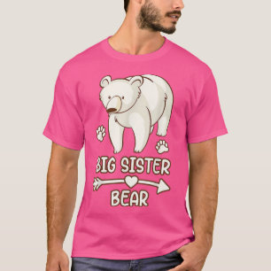 Camiseta big sister bear shirt for womens, big sister bear
