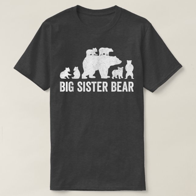 Camiseta Big Sister Bear Shirts, Funny Six Cub Siblings Sis (Diseño del anverso)