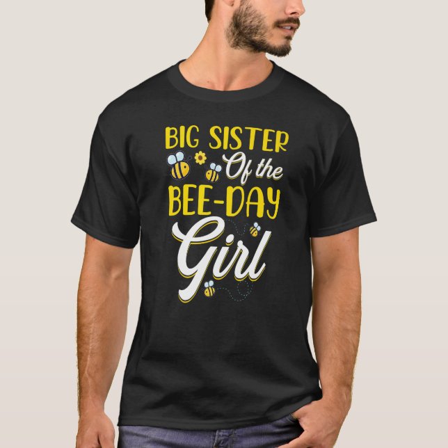 Camiseta Big Sister Of The Bee Day Girl Family Matching Bir (Anverso)