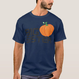 Camiseta Big Sister Pumpkin Halloween Thanksgiving 