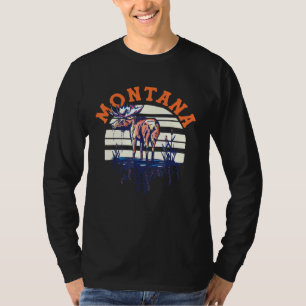 Camiseta Big Sky Country Montana Guay Retro Moose Travel Ar