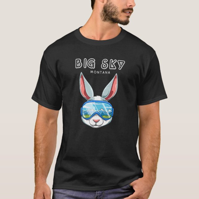 Camiseta Big Sky Montana Eeuu Ski Y Conejo De Snowboard (Anverso)