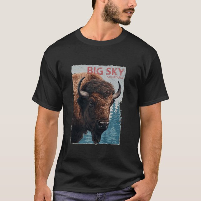 Camiseta Big Sky Mountains Montana Senderismo al aire libre (Anverso)