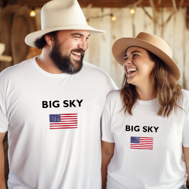 Camiseta Big Sky USA Bandera estadounidense de color claro