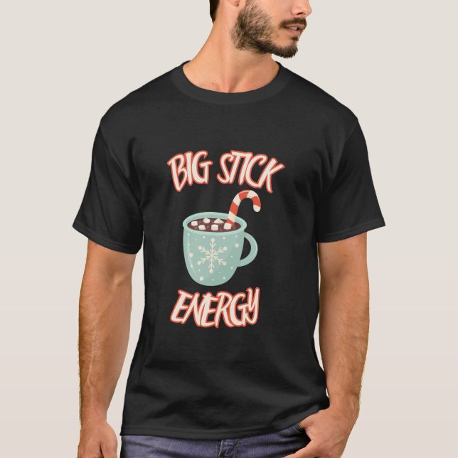 Camiseta Big Stick Energy Navidades Café Cup Candy Cane L (Anverso)