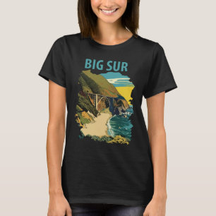 Camiseta Big Sur Bixby Bridge Costero Verde Turquesa Viaje