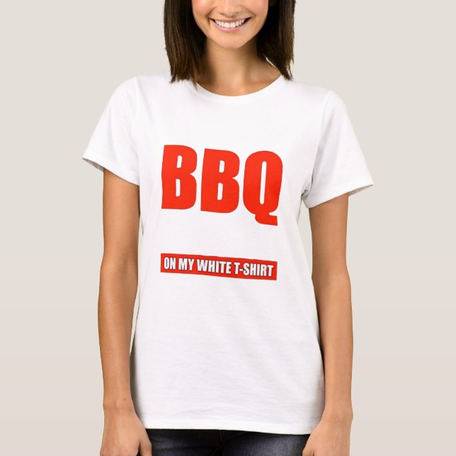 Camiseta Big Teaser Tees BBQ Stain En Mi Blanco (Anverso)