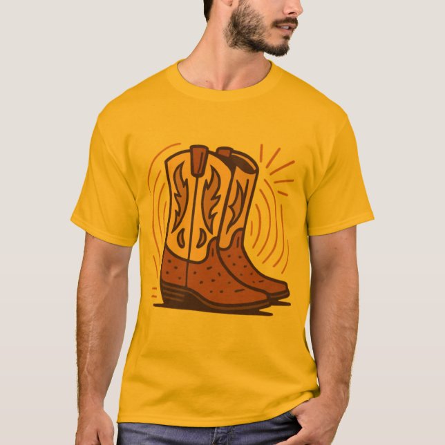 Camiseta Big Texas Boots - Cowboy retro (Anverso)