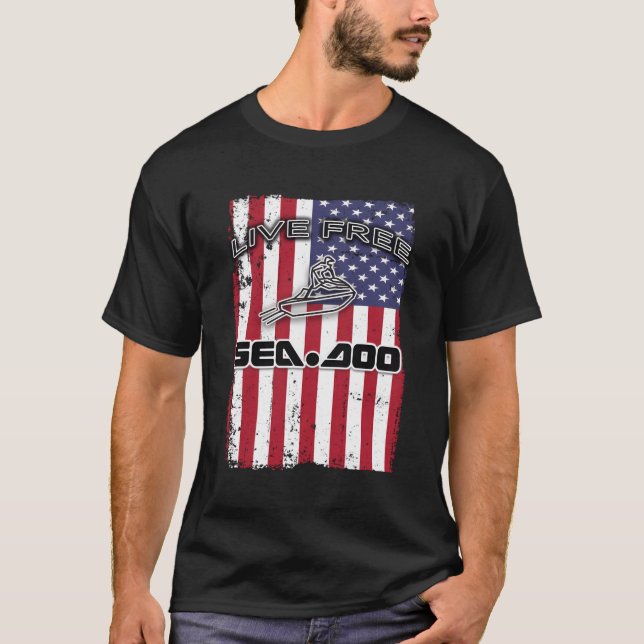 Camiseta Big Wave Seadoo American Live Free (Anverso)