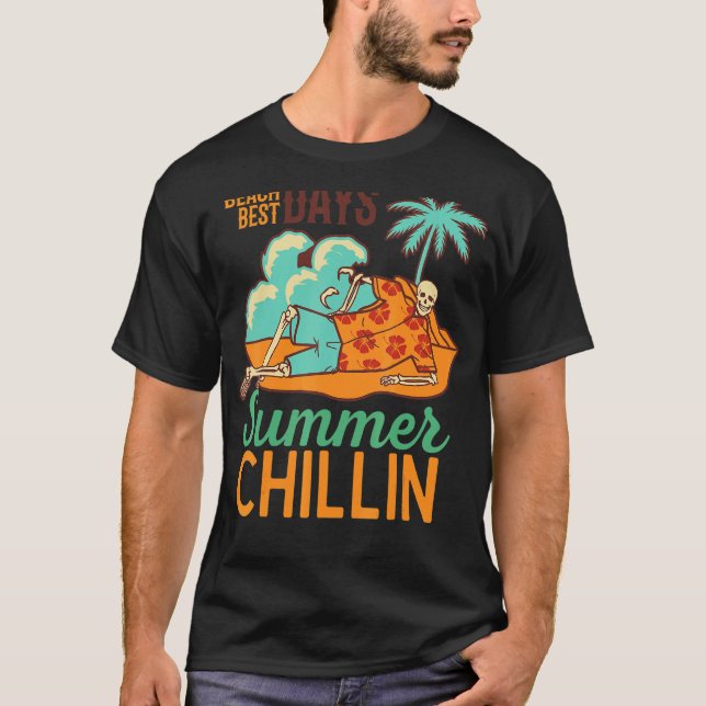 Camiseta Big Wave Surfing Ocean Beach Best Days Summer Chil (Anverso)