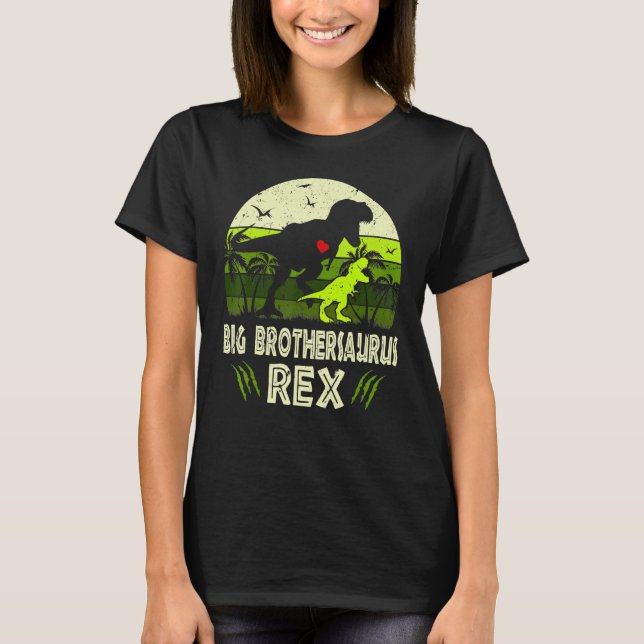 Camiseta Bigbrosauro Rex Dinosaur Big Bro Saurus Brother F (Anverso)