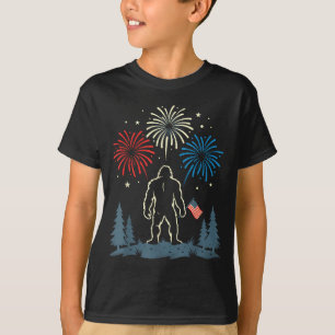 Camiseta Bigfoot 4 de julio bandera americana fuegos artifi