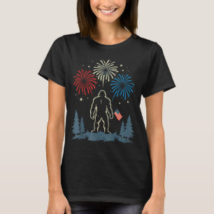 Camiseta Bigfoot 4 de julio bandera americana fuegos artifi