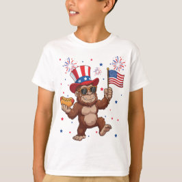 Camiseta Bigfoot 4 de julio cohete patriótico y fuegos arti