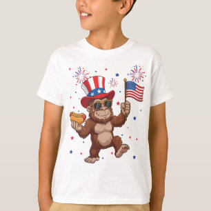 Camiseta Bigfoot 4 de julio cohete patriótico y fuegos arti