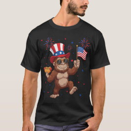 Camiseta Bigfoot 4 de julio Cohete Patriótico y Fuegos Arti