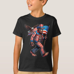 Camiseta Bigfoot 4 de julio divertida bandera estadounidens