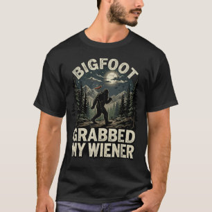 Camiseta Bigfoot Agarró Mi Salchicha Divertido Asado Campin