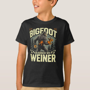 Camiseta Bigfoot agarró mi salchicha humor divertido de cam