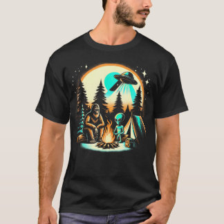Camiseta Bigfoot Alien Ovni Divertido Aventura al Aire Libr