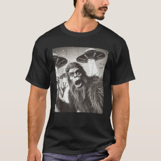Camiseta Bigfoot Alien Ovni Selfie Divertido Sasquatch Meme