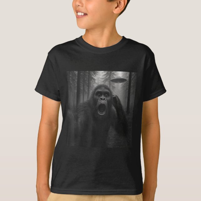 Camiseta Bigfoot Alien Ufo Selfie Funny Sasquatch Meme Men  (Anverso)