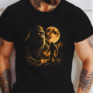 Camiseta Bigfoot Aullando a la Luna Vintage 90s Retro