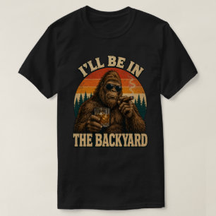 Camiseta Bigfoot Backyard Whiskey & Cigar Retro Sunset