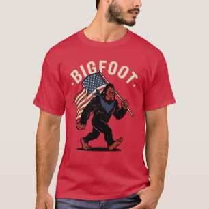 Camiseta Bigfoot Bandera Americana Patriótico Retro 4 de Ju