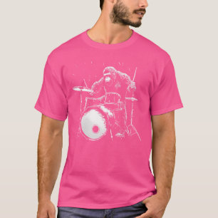 Camiseta Bigfoot Batería Mono Gorila Divertido Baterista