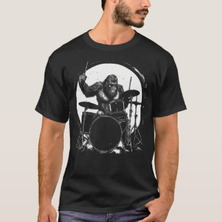 Camiseta Bigfoot Baterista Tocando Tambores Sasquatch Diver