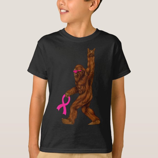 Camiseta Bigfoot Breast Cancer Funny Sasquatch Nk Ribbon  (Anverso)