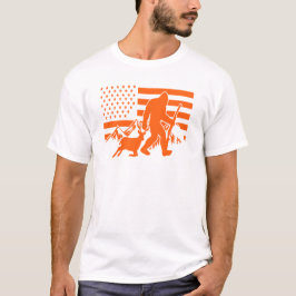 Camiseta Bigfoot Buck Hunting Season USA Flag 