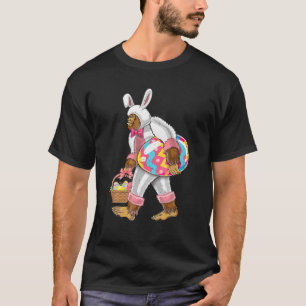 Camiseta Bigfoot Bunny Hold Egg Basket Easter Day Boys Kids