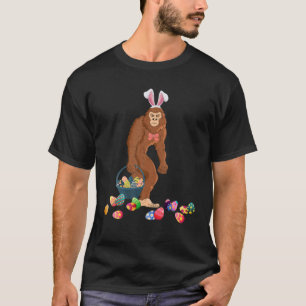 Camiseta Bigfoot Bunny Hold Egg Basket Easter Day Boys Kids