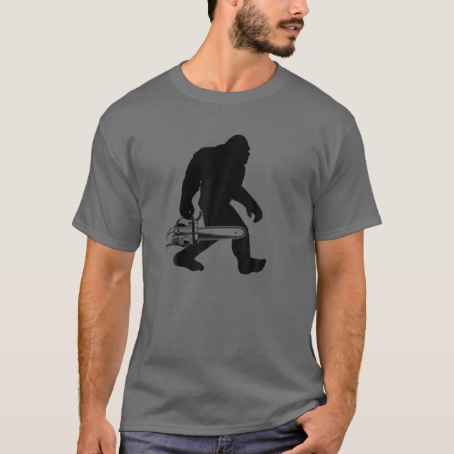 Camiseta Bigfoot Carporting Chainsaw Lumberjack Sasquatch L (Anverso)