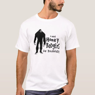 Camiseta Bigfoot come los tejones de miel para el desayuno