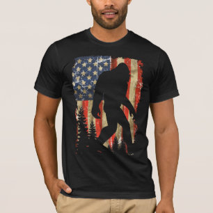 Camiseta Bigfoot Creo en Sasquatch Bandera Americana USA