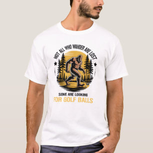 Camiseta Bigfoot Divertido Buscando Pelotas de Golf