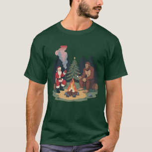 Camiseta Bigfoot divertido de Navidad Santa Sasquatch Acamp