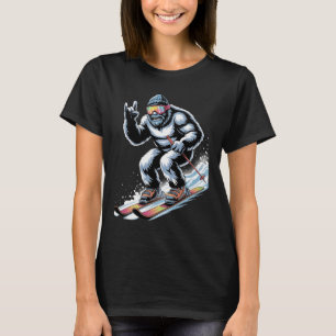 Camiseta Bigfoot divertido esquiando esquí deporte de invie