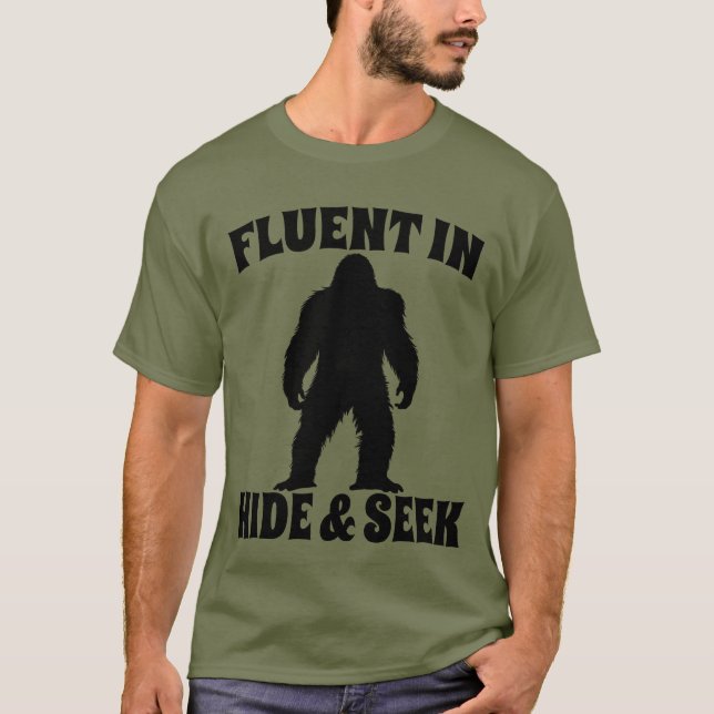 Camiseta Bigfoot Divertido - Fluido en Escondite (Anverso)