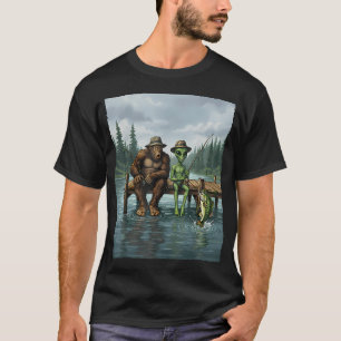Camiseta Bigfoot Divertido Pesca Hombres Alien Sasquatch Pe