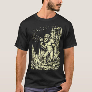 Camiseta Bigfoot divertido soplando diente de león sasquatc