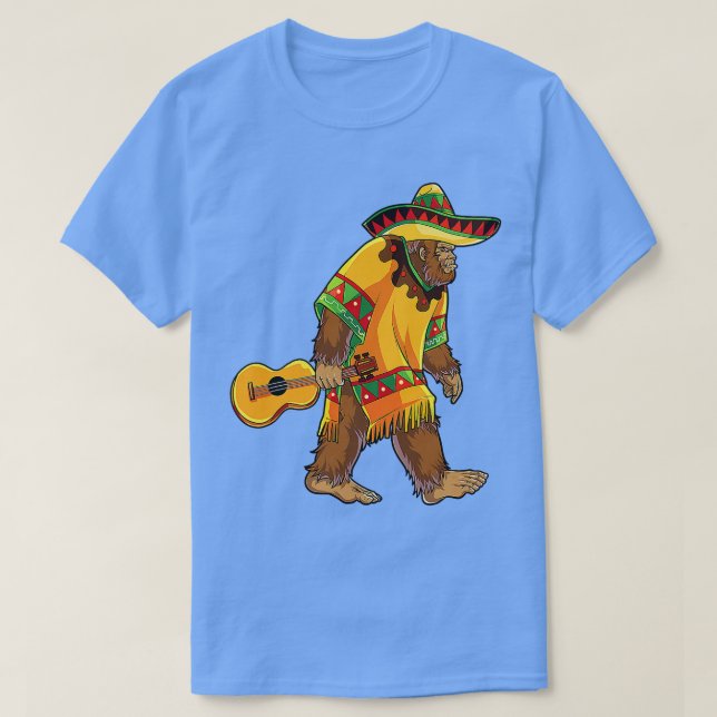 Camiseta Bigfoot El Squatcho Cinco De Mayo Mexican Poncho S (Diseño del anverso)