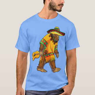 Camiseta Bigfoot El Squatcho Cinco De Mayo Mexican Poncho S